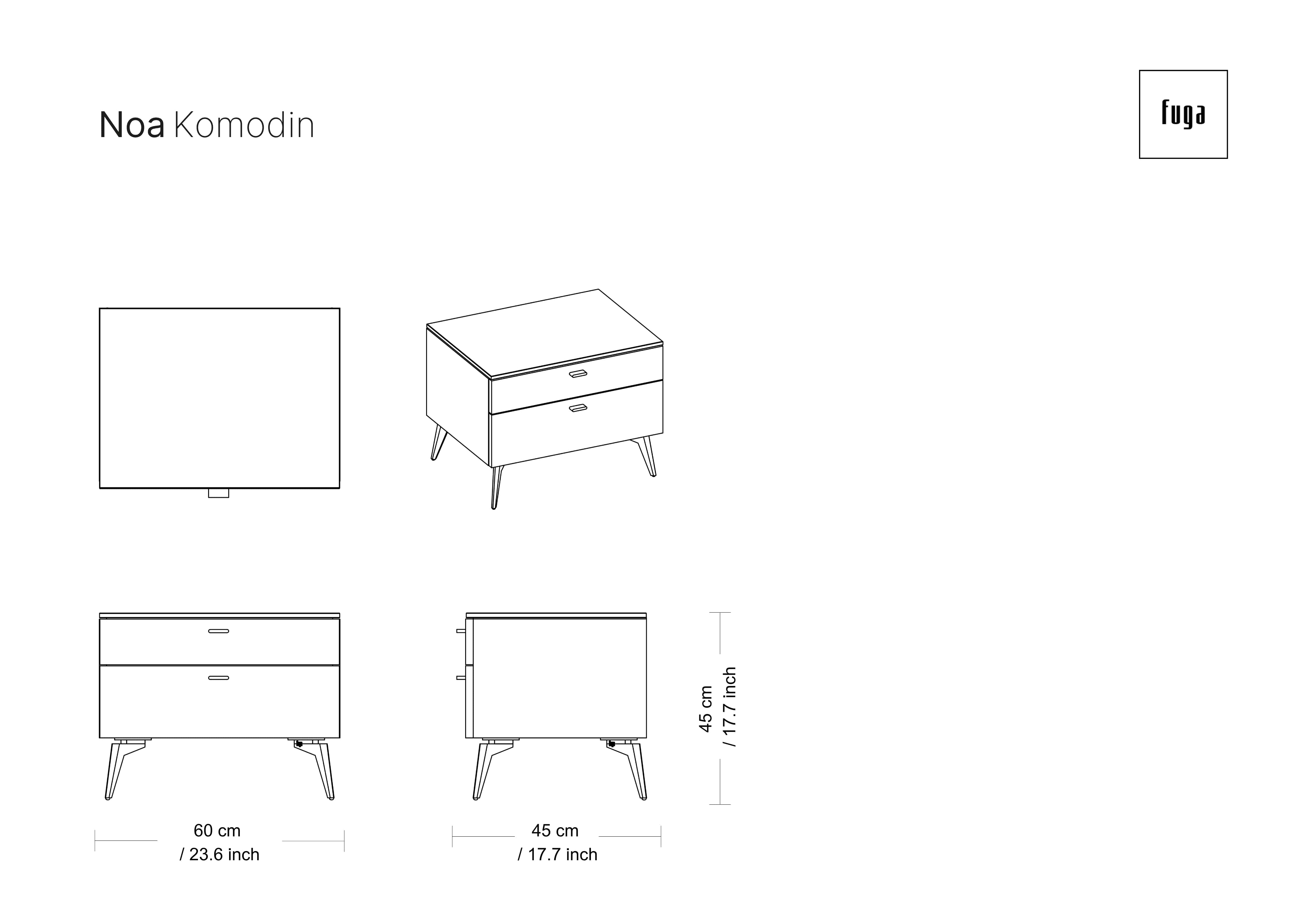 NOA Nightstand Ölçü Seçeneği 2