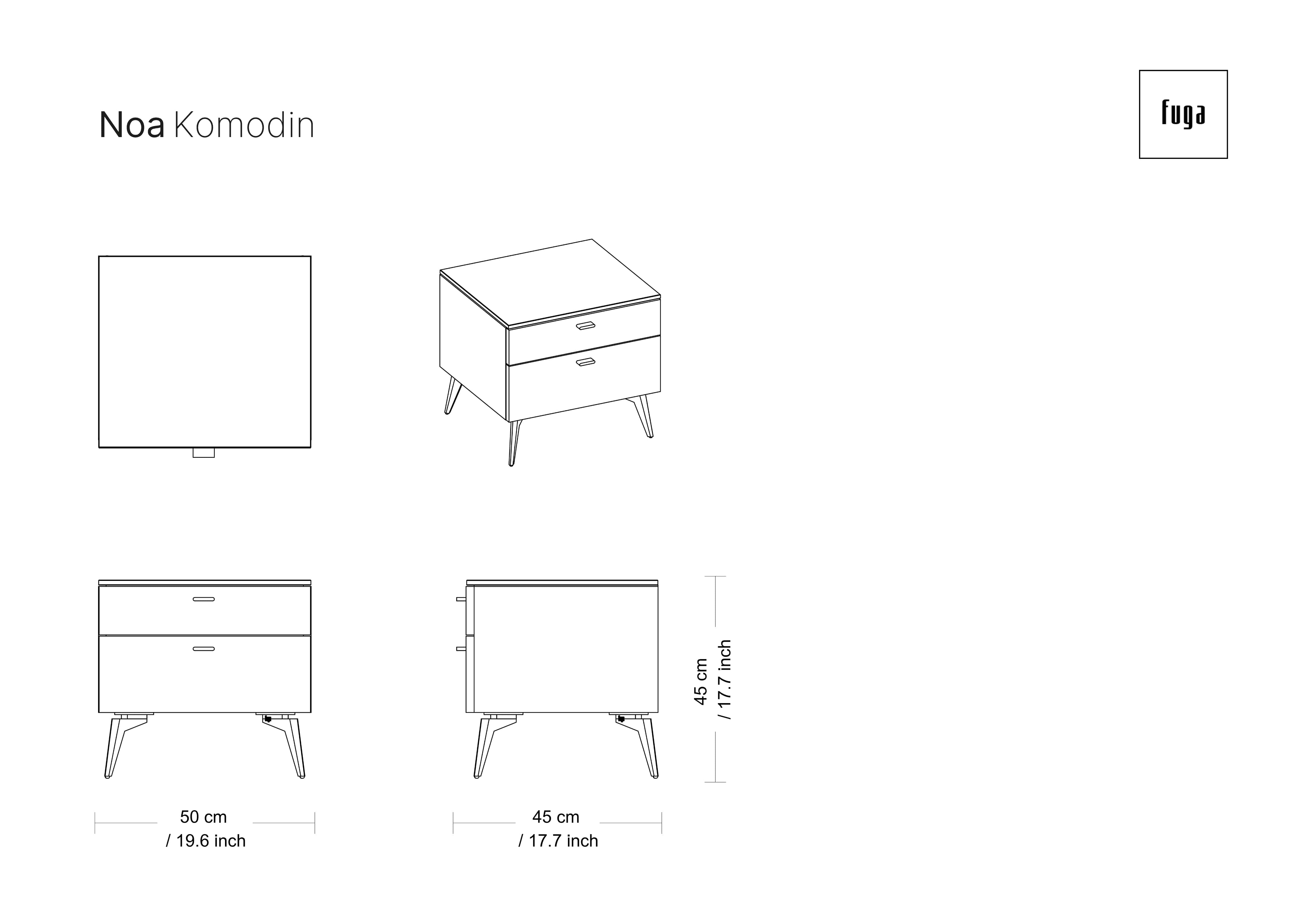 NOA Nightstand Ölçü Seçeneği 1