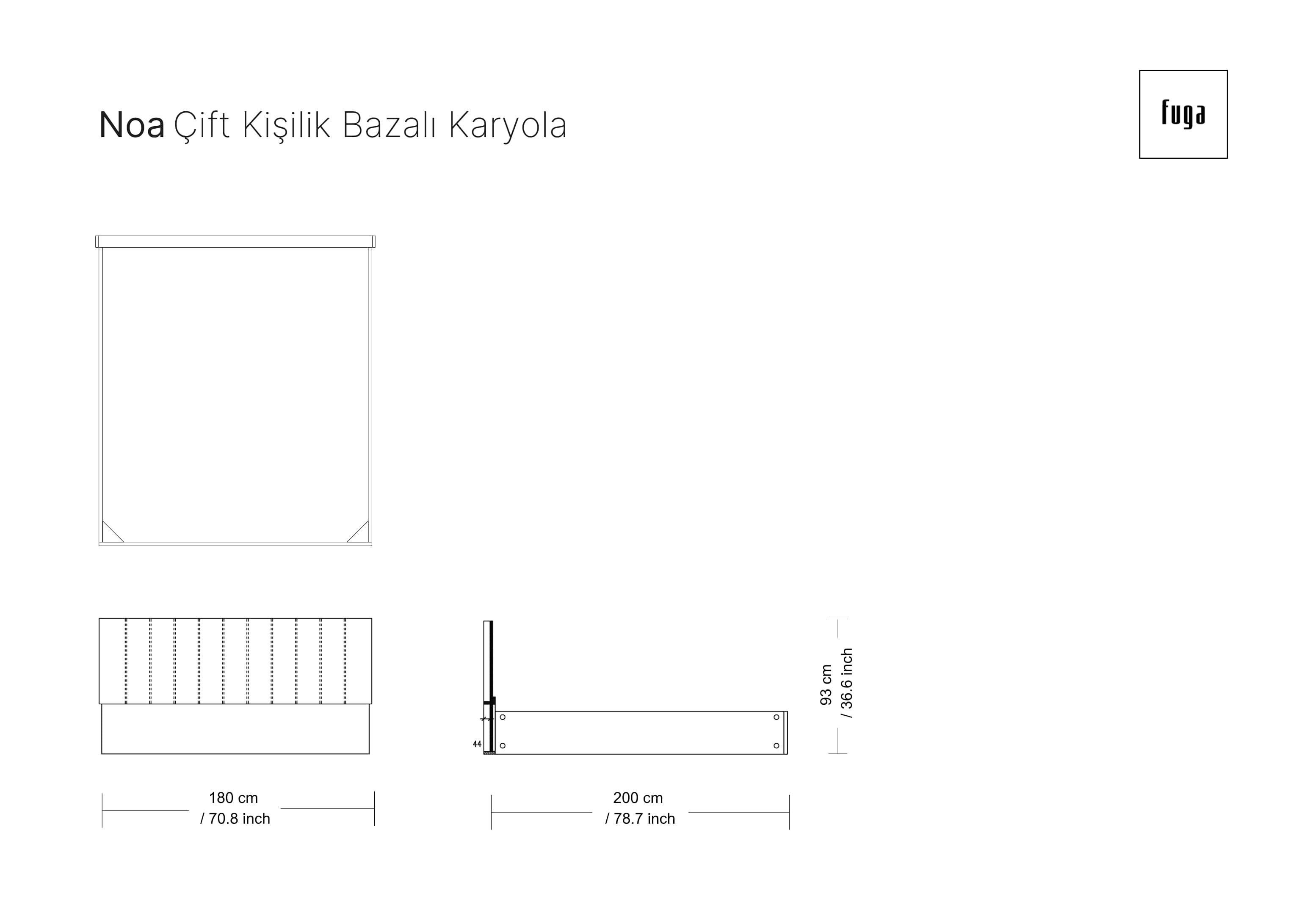 NOA Karyola Ölçü Seçeneği 8