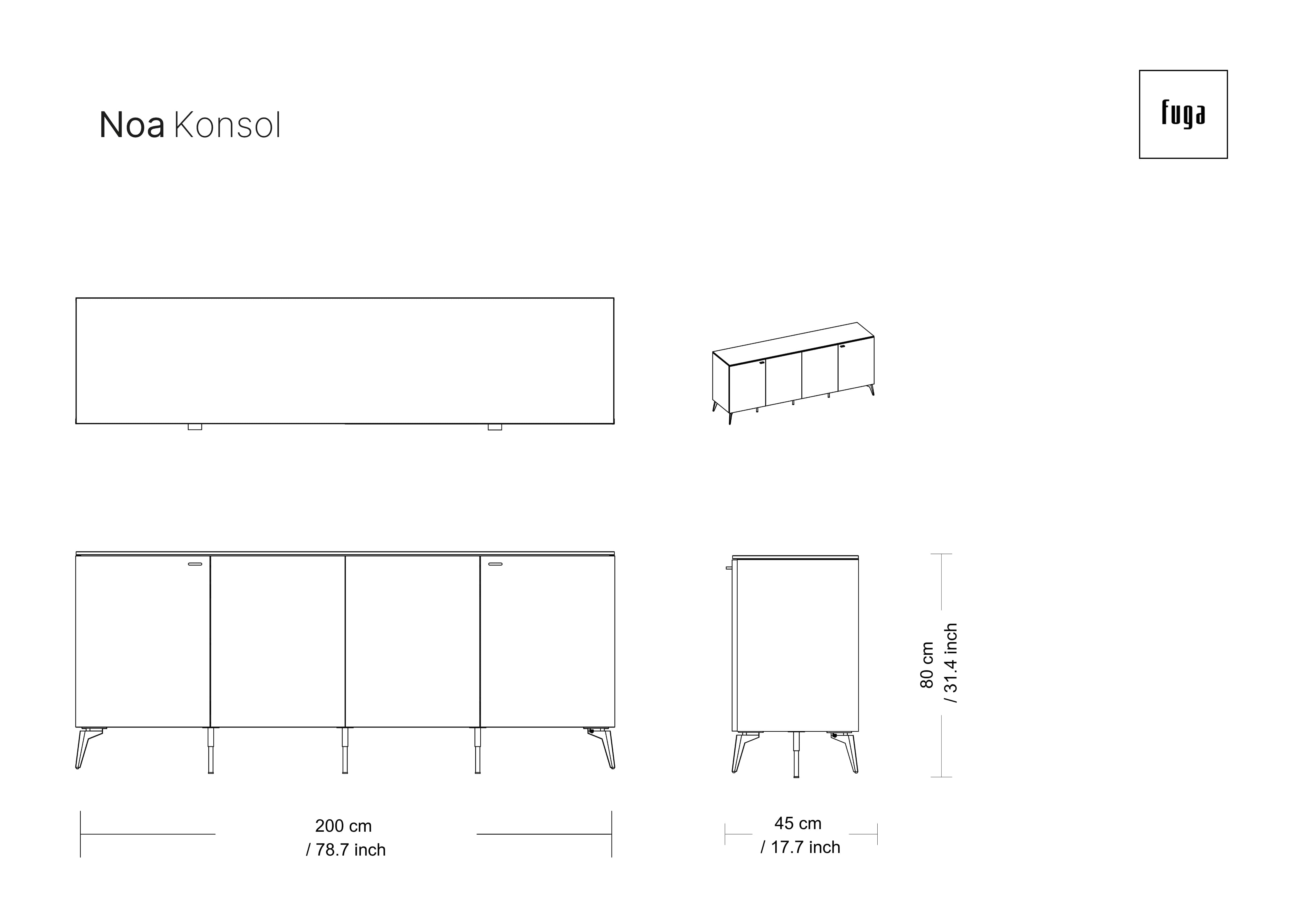NOA Sideboard Ölçü Seçeneği 2