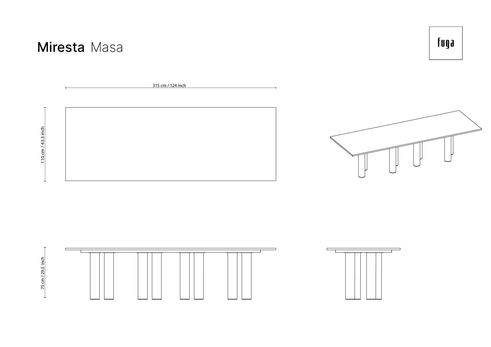 MİRESTA Table Ölçü Seçeneği 19
