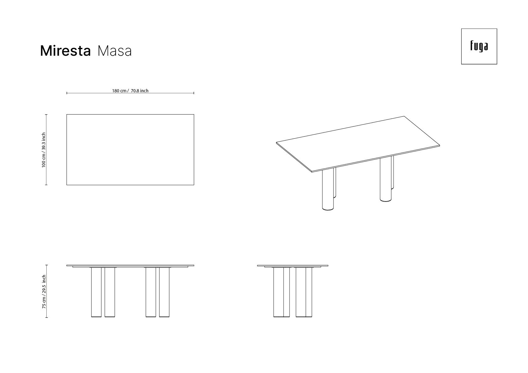 MİRESTA Table Ölçü Seçeneği 10