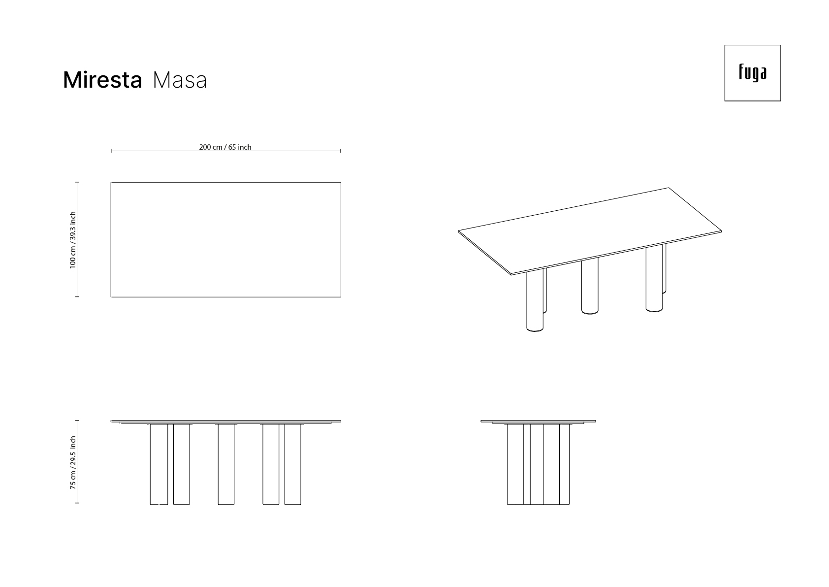 MİRESTA Table Ölçü Seçeneği 7