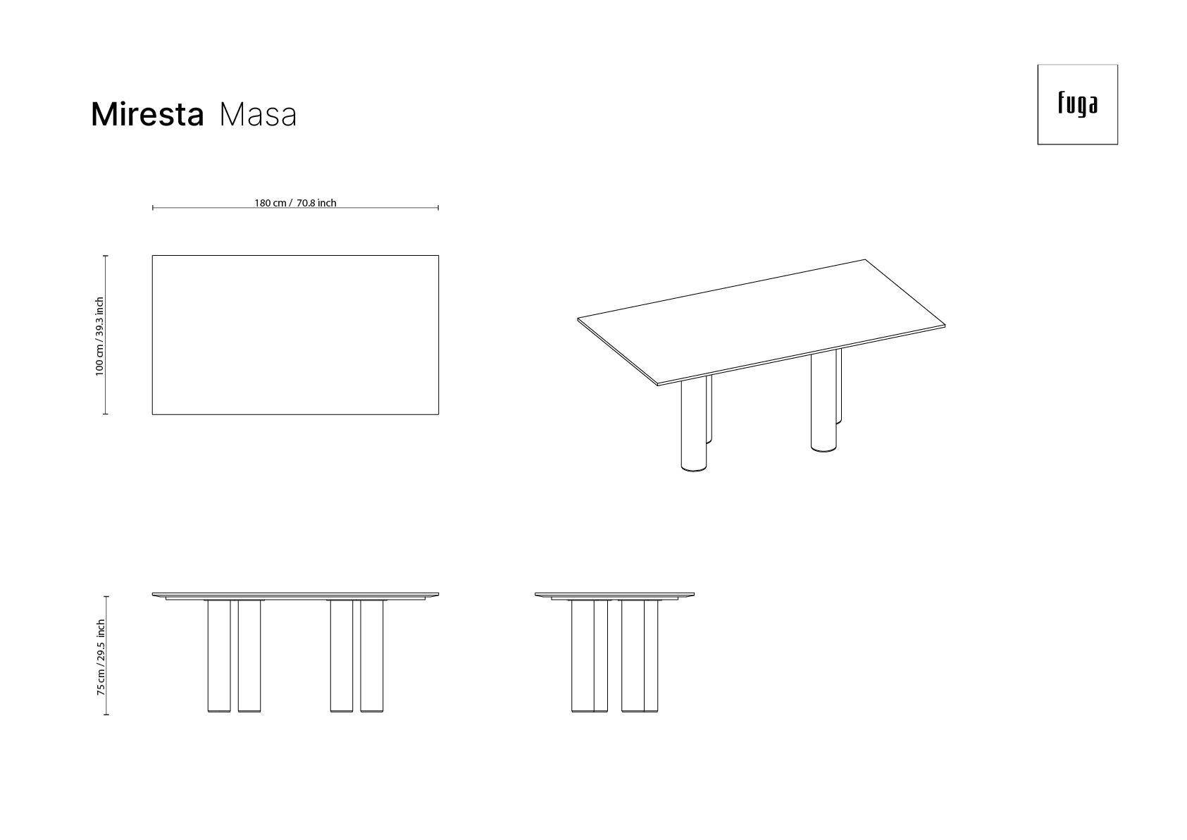 MİRESTA Table Ölçü Seçeneği 6