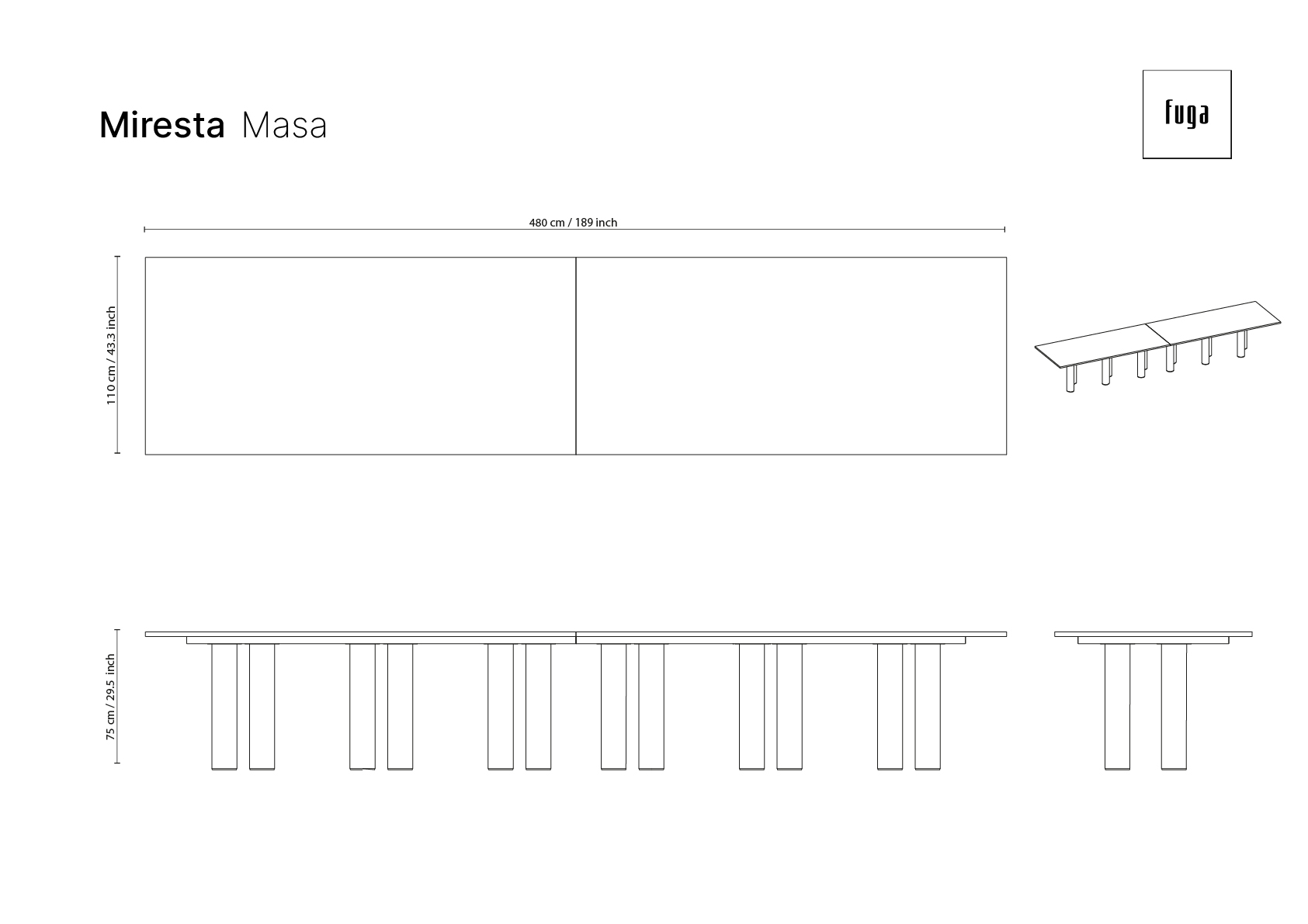 MİRESTA Table Ölçü Seçeneği 11